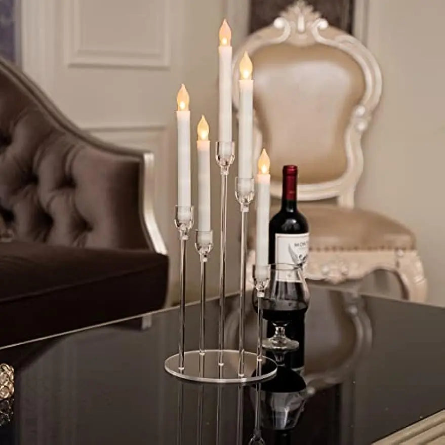 Acrylic 5 Arms Candle Holder Transparent