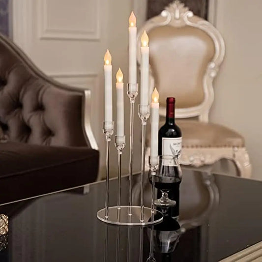Acrylic 5 Arms Candle Holder Transparent