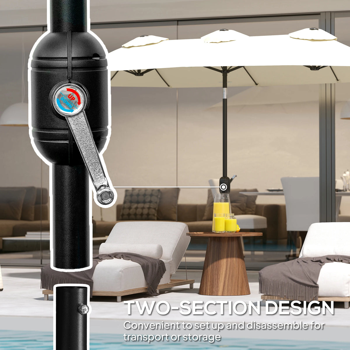 Double-Sided Patio Umbrella