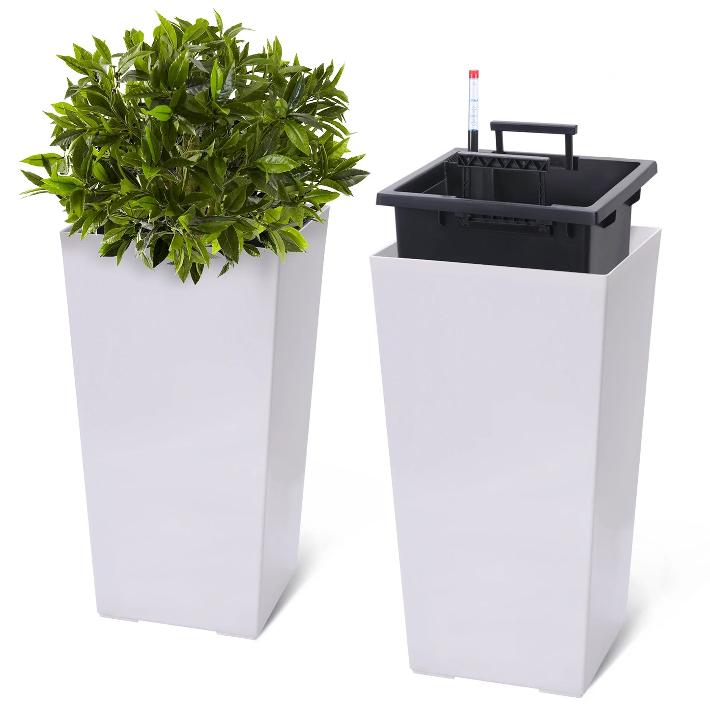 High Front Porch Planter Pots with Drainage Holes Auto Watering