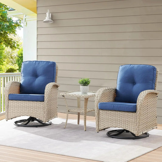 Outdoor Swivel Rocker Glider Chairs with Side Table