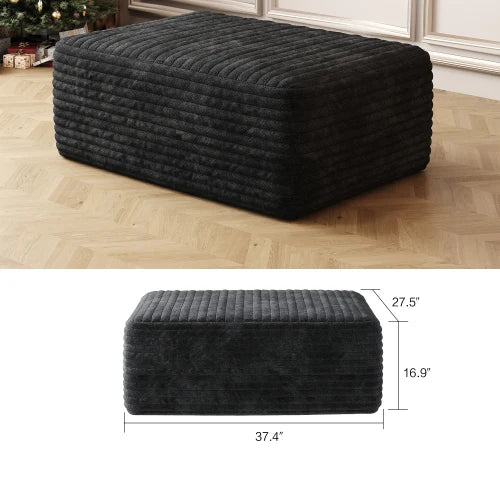 Cloud-style sectional sofa with corduroy cover