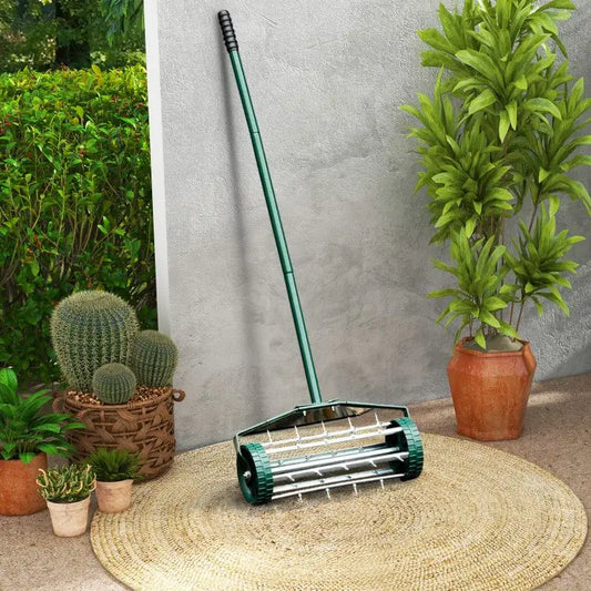 Manual Lawn Aerator with Splash-Proof Fender