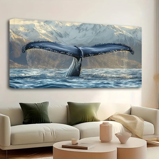 Whale Tail Mural Canvas Art Marine-Themed