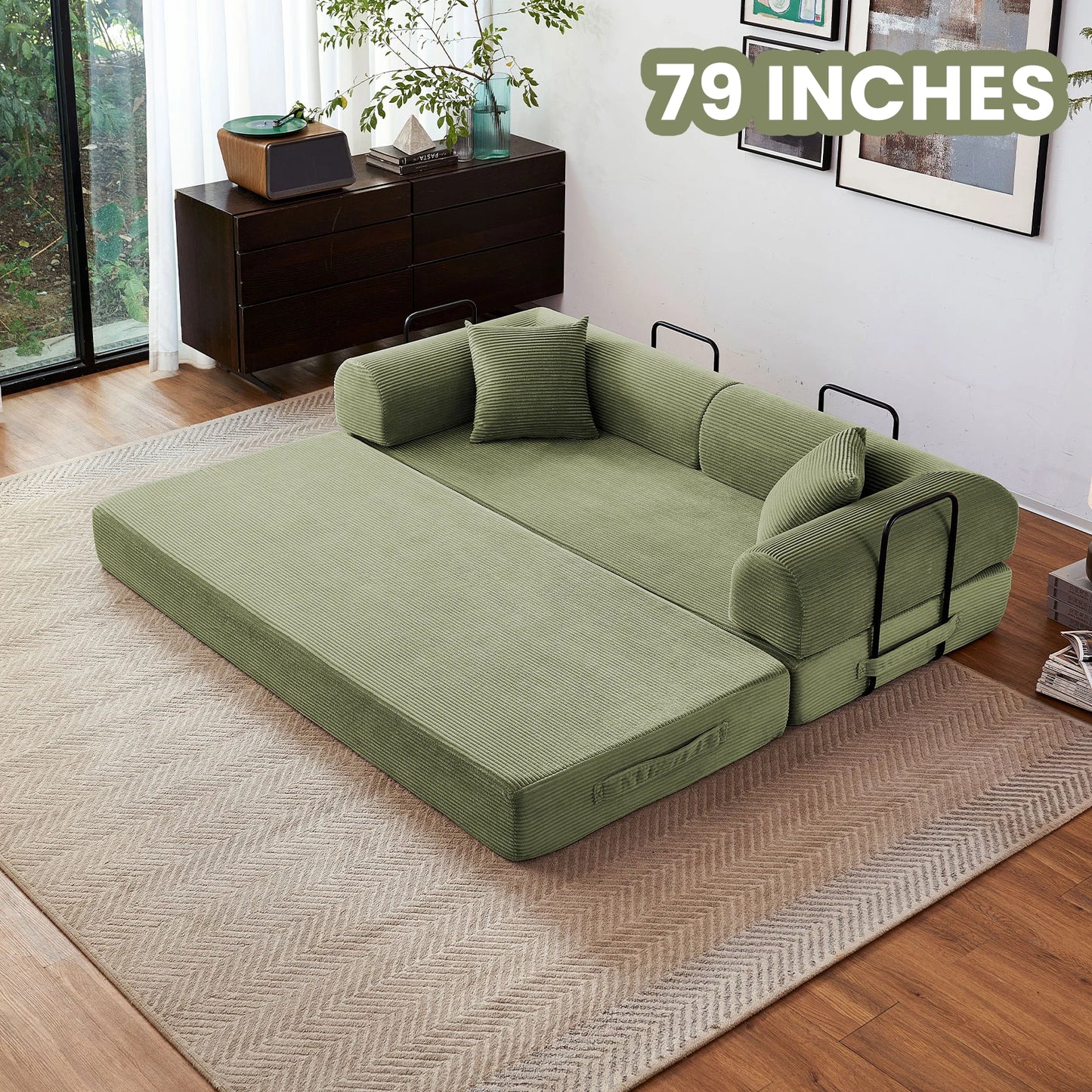 Boneless Couch Foldable Convertible Futon Sleeper Sofa Bed