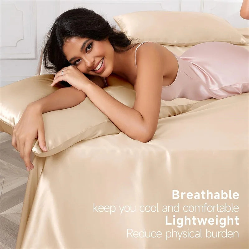 Silky Bedding Set Luxury Fitted Sheet