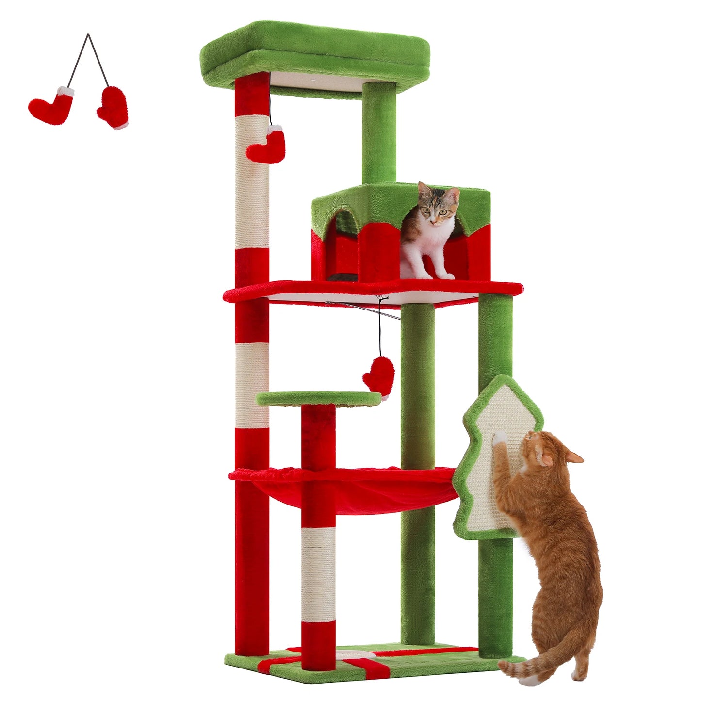 5-Level Cat Tower for Large Cats with Large Hammock
