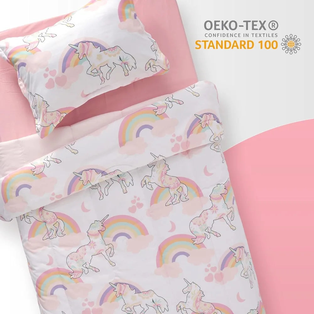 Kids Unicorn Bedding Set with Sheets & Pillowcases, Soft & Cute Design