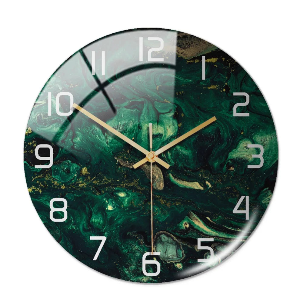 Luxury 3D Acrylic Marble Pattern Wall Adhesive Clock