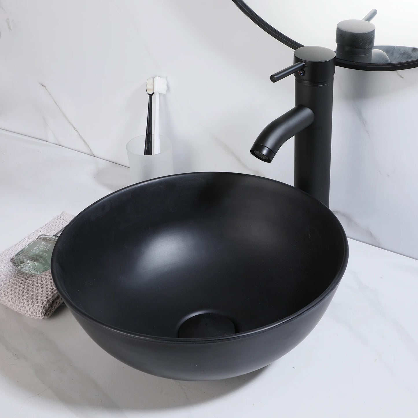 Bathroom Basin Sink Set with Faucet Pop Up Drain