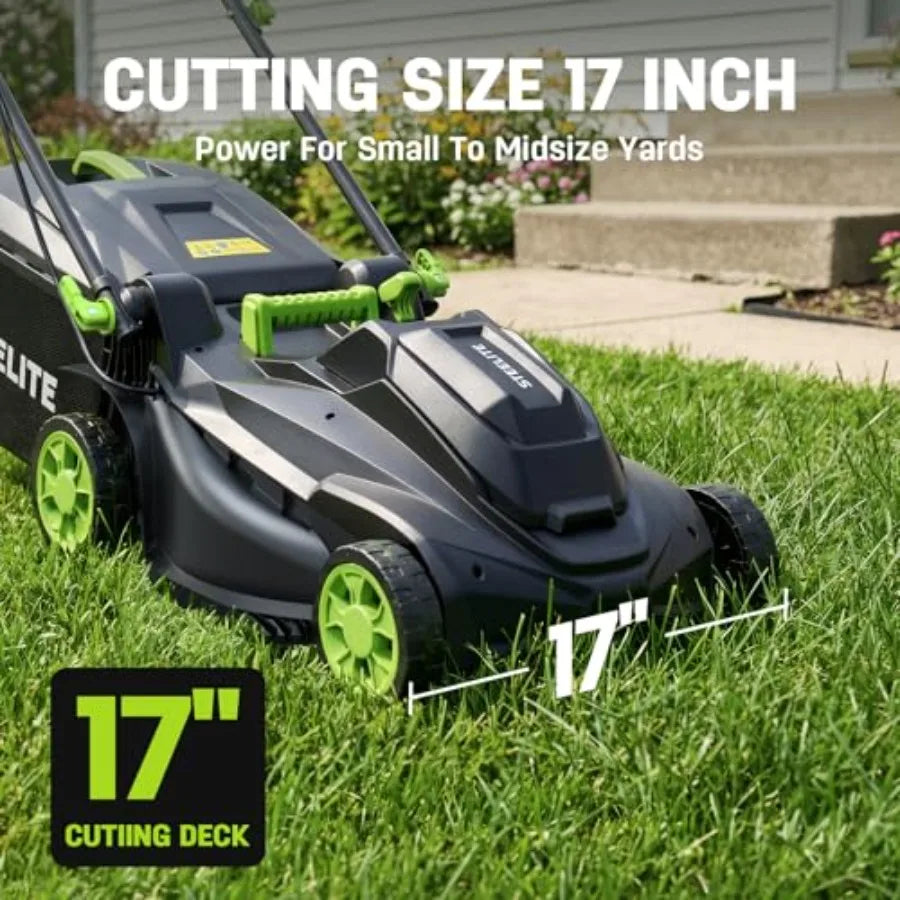 Lawn Mower, Brushless Electric Mower with 3 Batteries