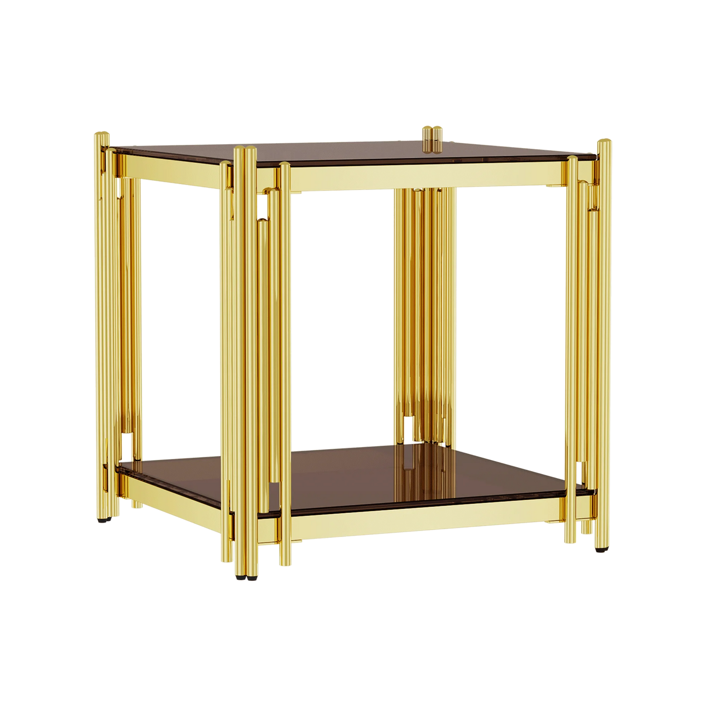 Modern luxury golden coffee table with stainless steel leg