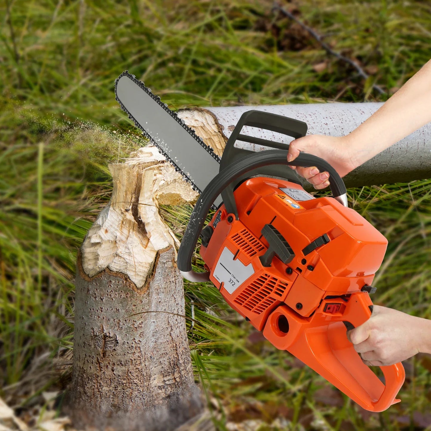 Gasoline Power Chain Saws with Crankcase Hand Pull Start For Cutting Wood