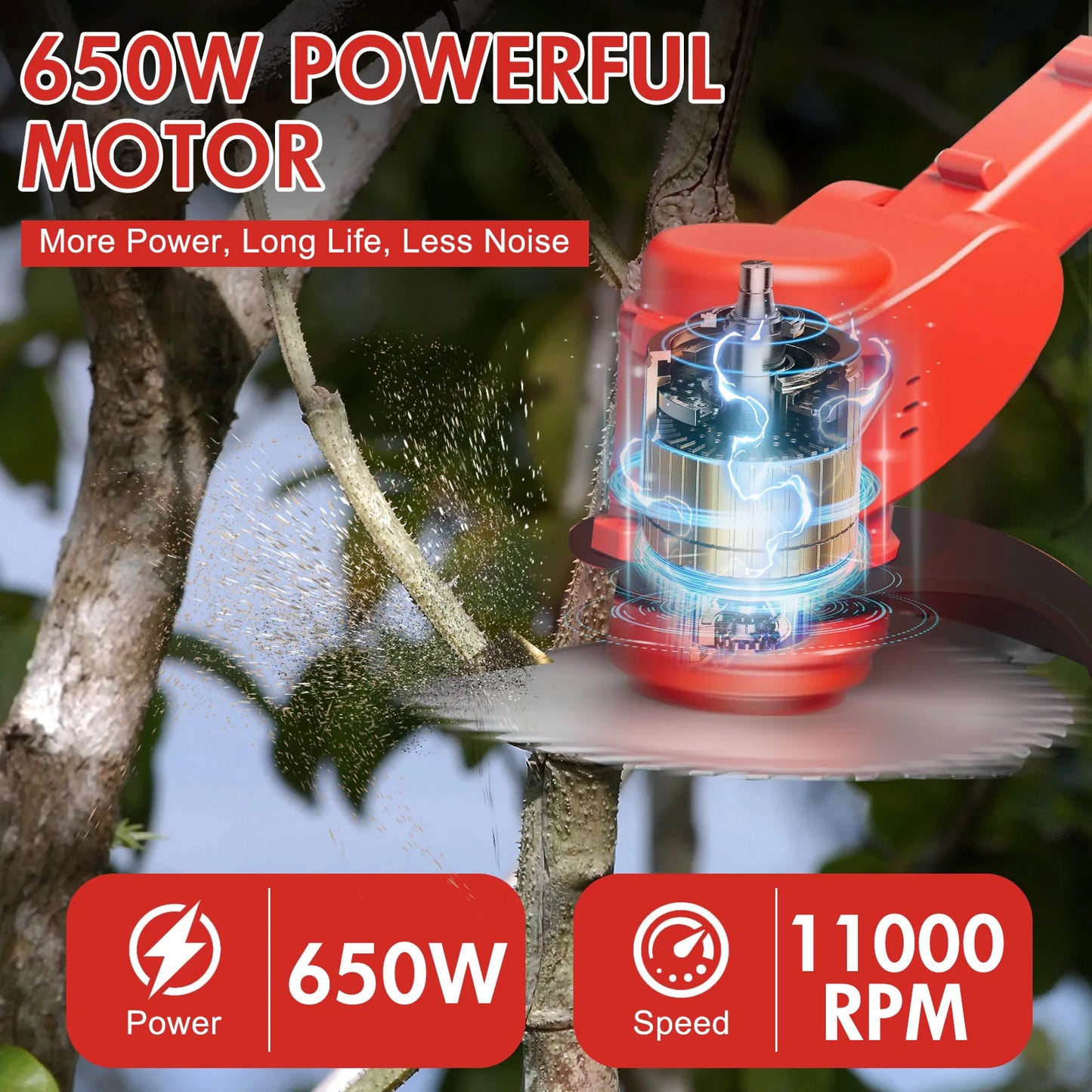 Electric Cordless Grass Trimmer Lawn Mower Weed Edger Brush-less Cutter