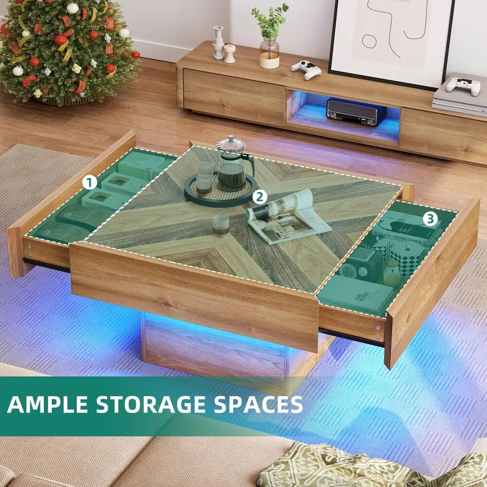 Square LED Coffee Table