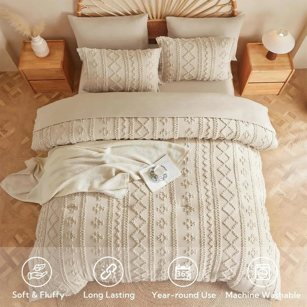 Tufted Boho Bedding in a Bag Set