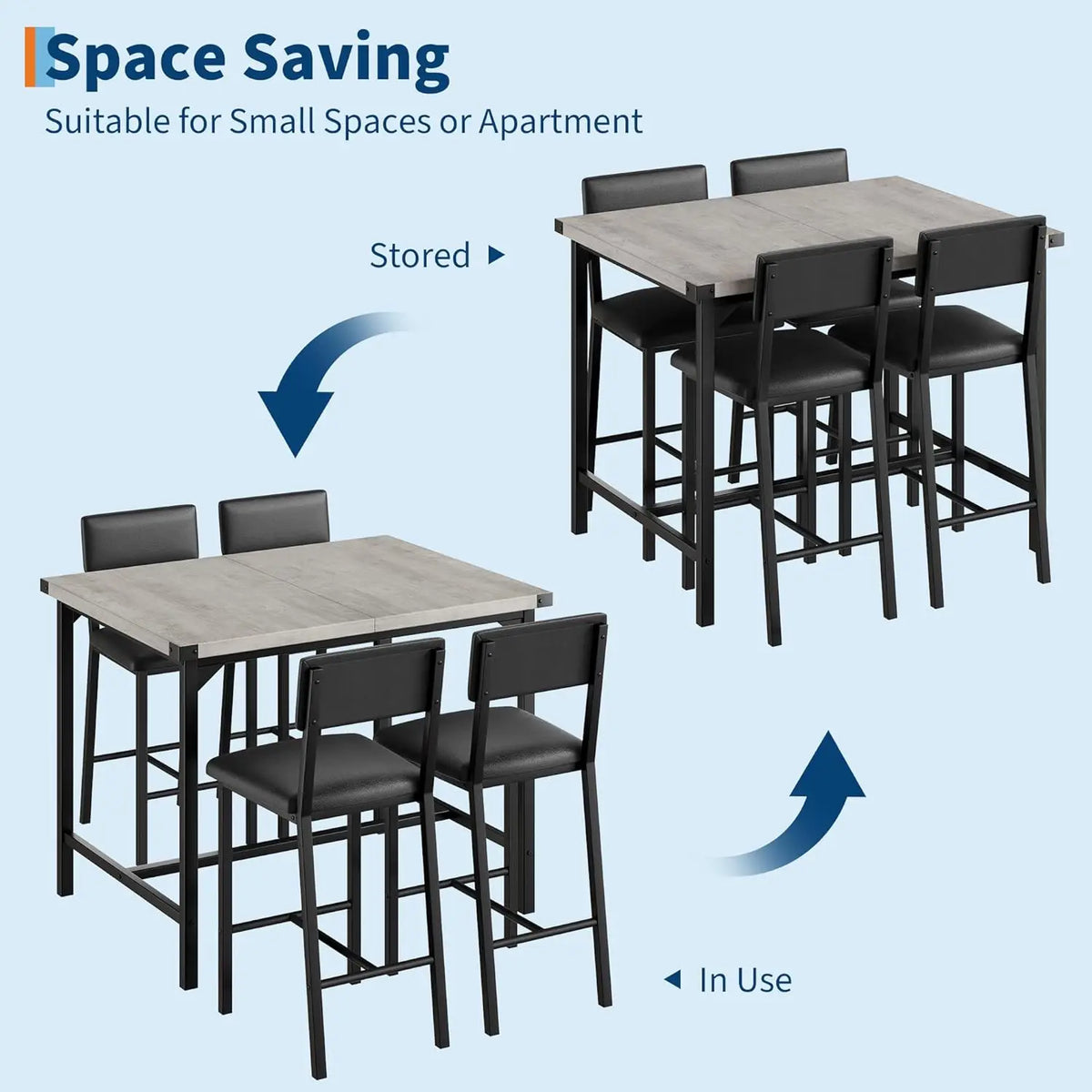 Dining Table Set with Upholstered Chairs