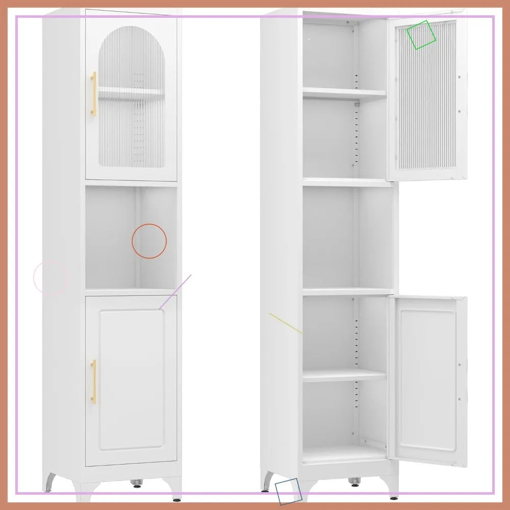 Metal Storage Cabinet with Adjustable Shelves