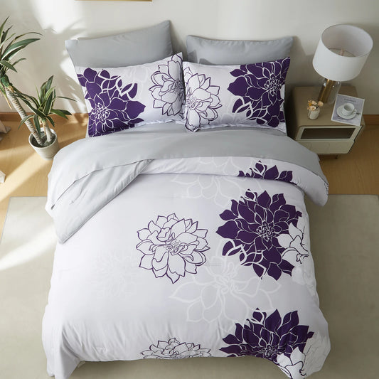 Reversible Botanical Flowers Comforter Set