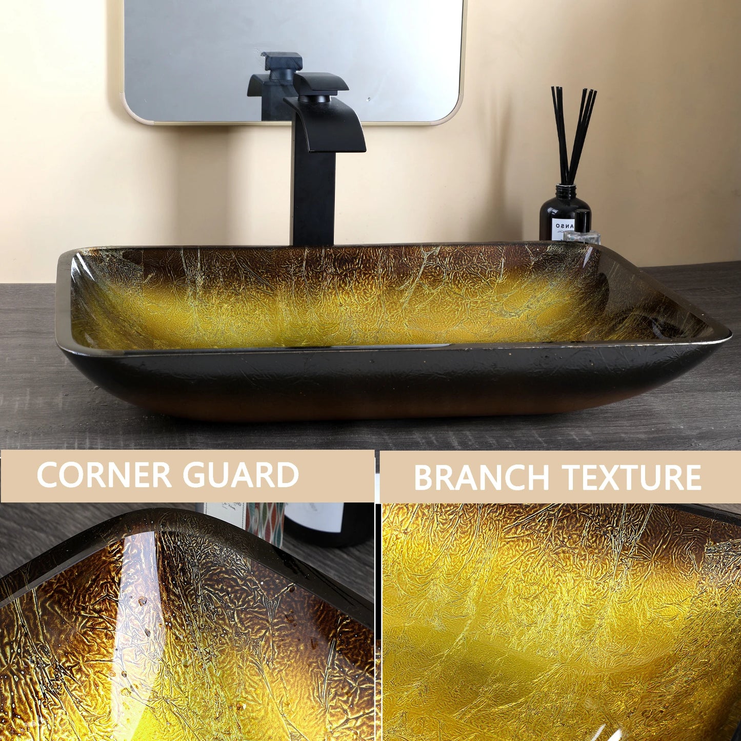 Big Tempered Glass Basin Sink