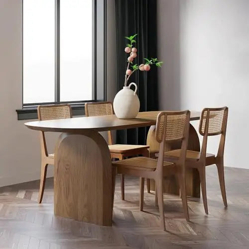 Modern Mid Century Oval Dining Table