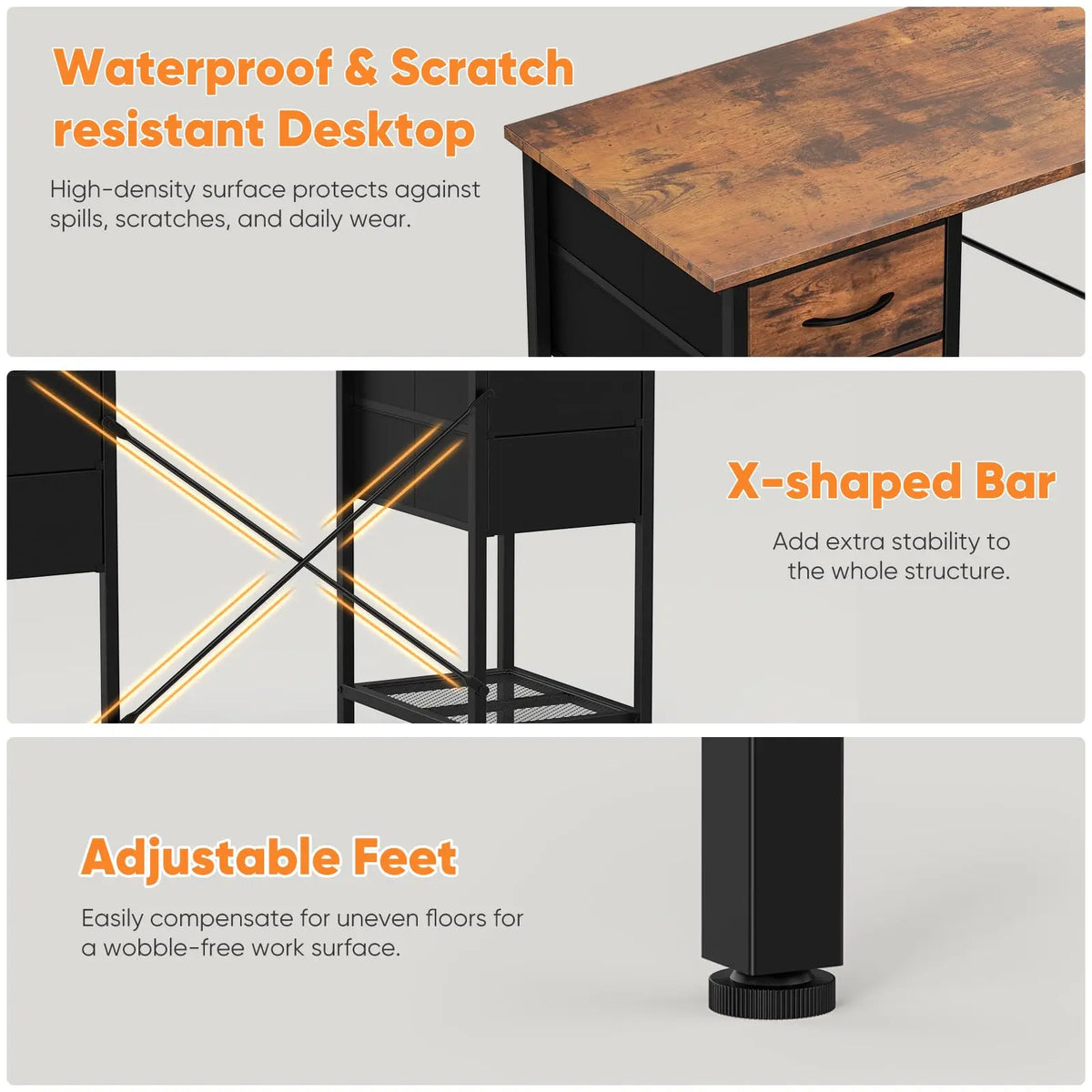 Computer Desk with Mesh Shelf