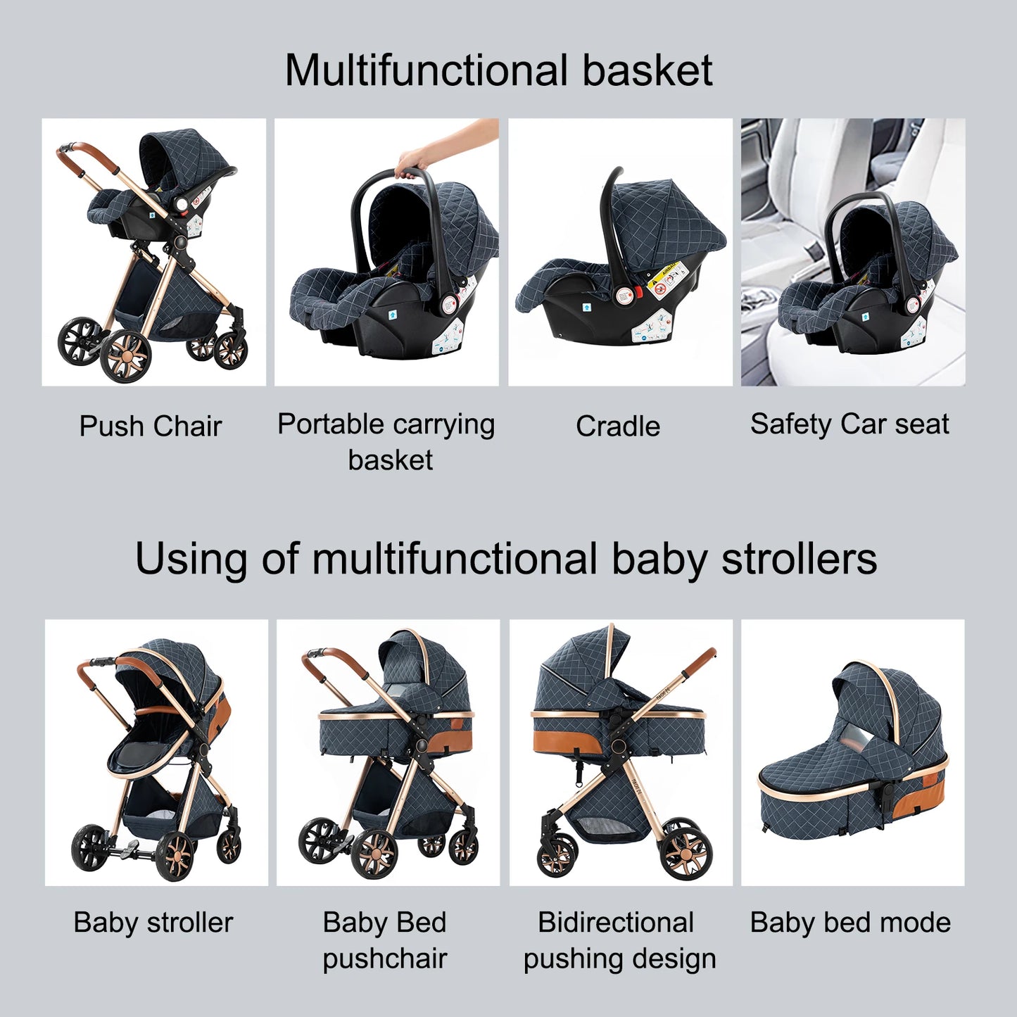 High Landscape 3 in 1 Baby Stroller