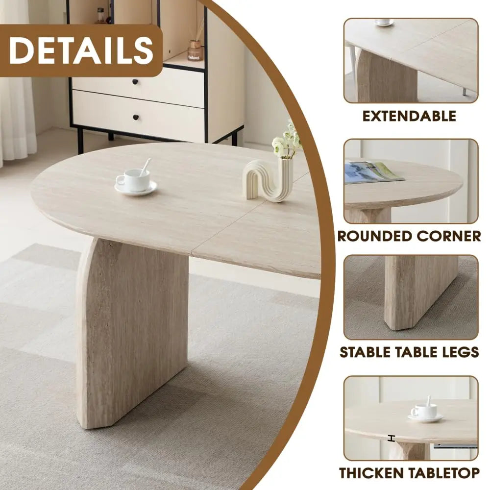 Multi-Functional Oval Extendable Dining Table
