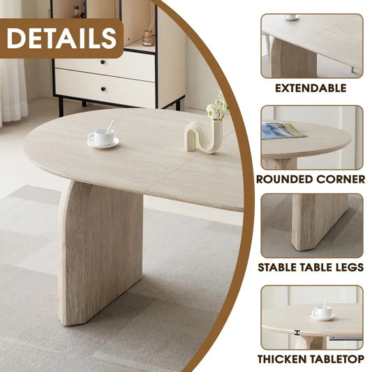 Multi-Functional Oval Extendable Dining Table