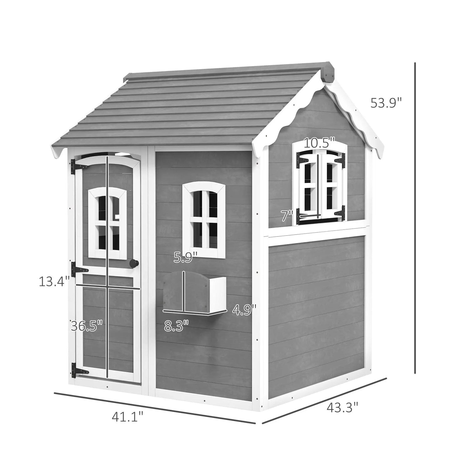 Wooden Playhouse with Floors Doors Windows It Includes Planter Box