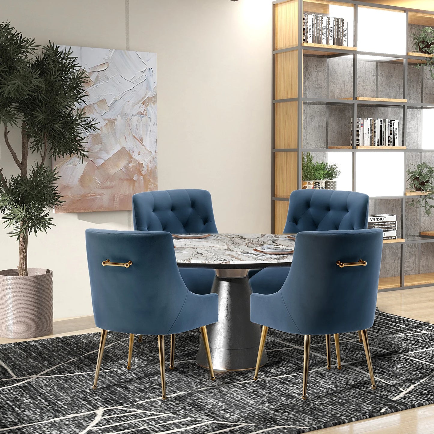 Modern Upholstered Accent Velvet Dining Chairs (Chairs Only)