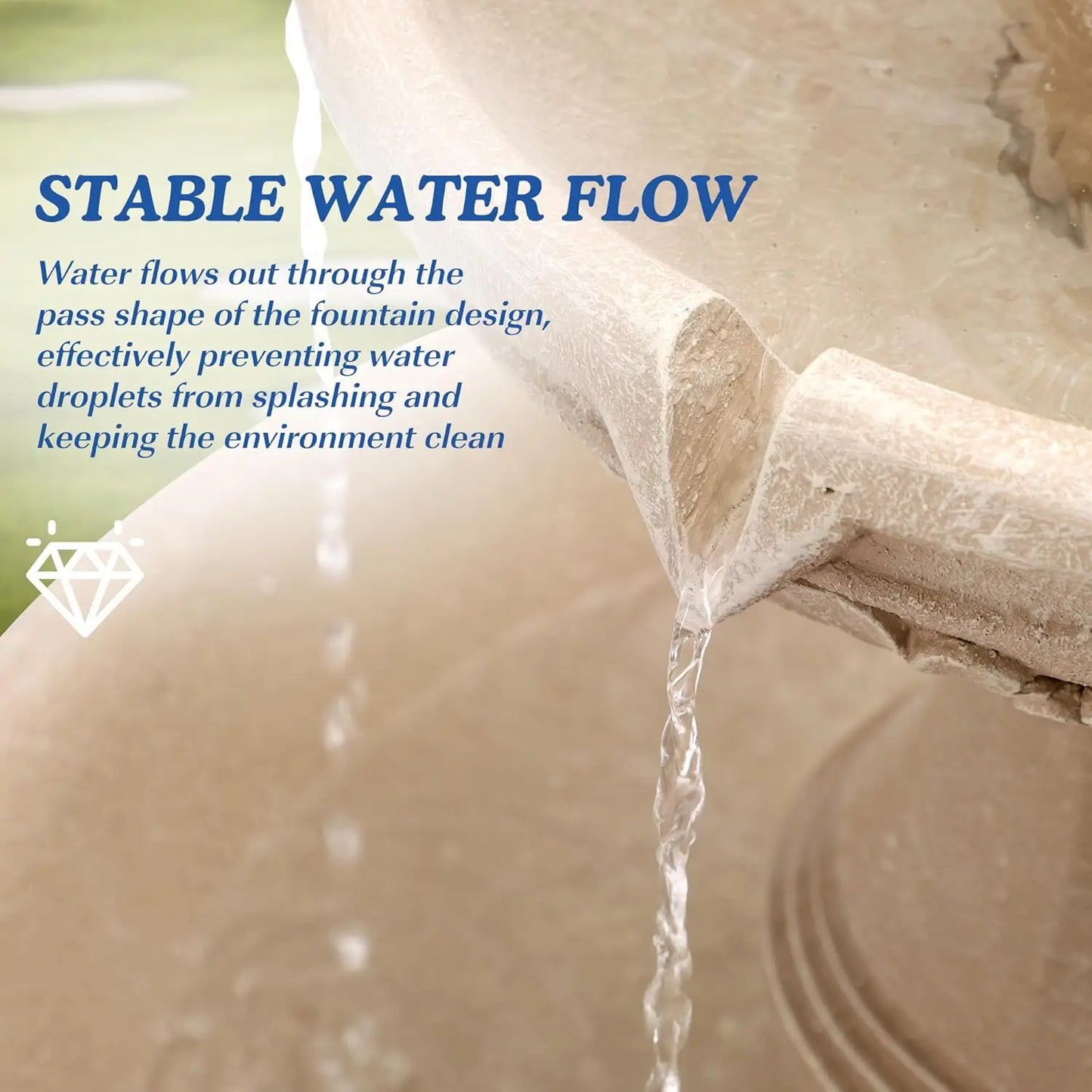 Large Cascading Resin Floor Standing Water Fountain With Pump