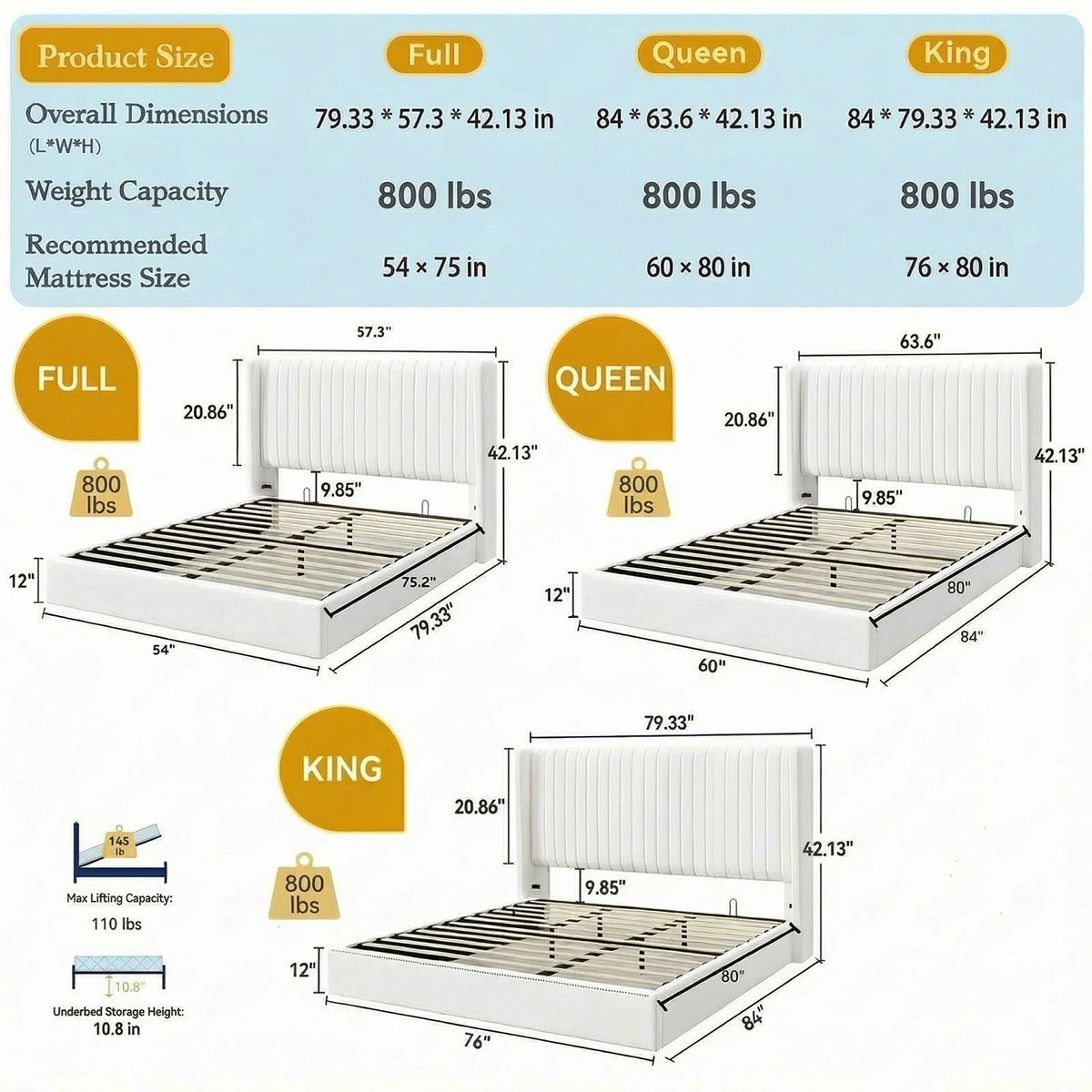 Lift Up Storage Bed Frame