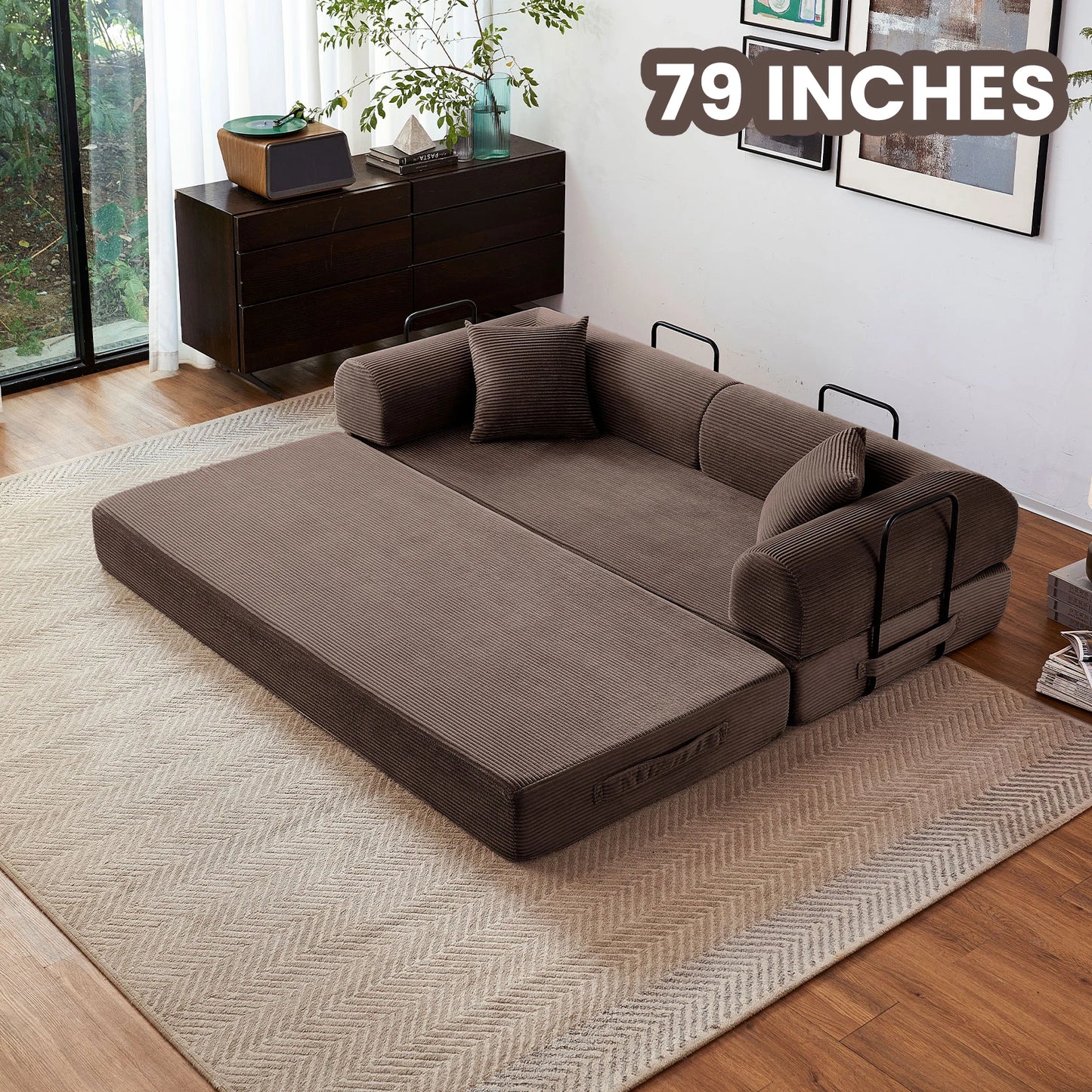 Boneless Couch Foldable Convertible Futon Sleeper Sofa Bed