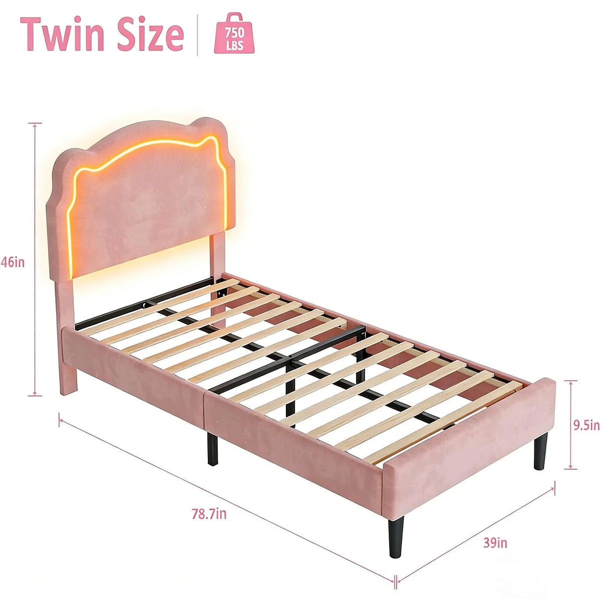 Upholstered Twin Platform Bed Frame