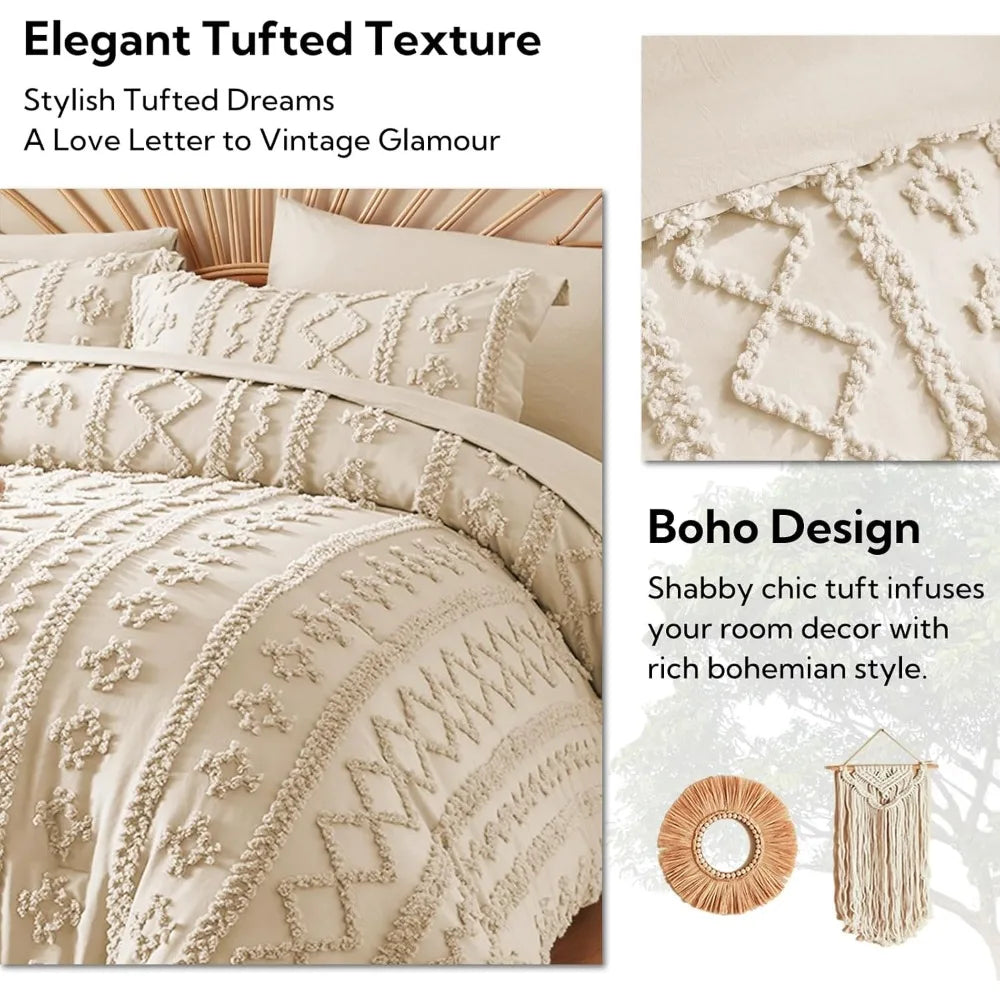 Tufted Boho Bedding in a Bag Set