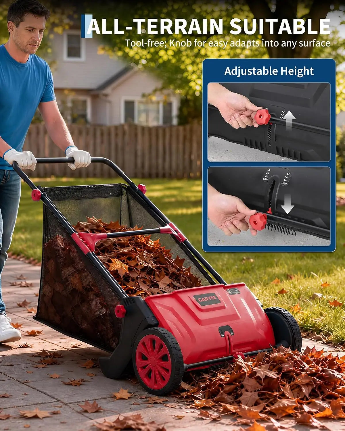Leaf & Grass Collector Bag with Height Adjustable