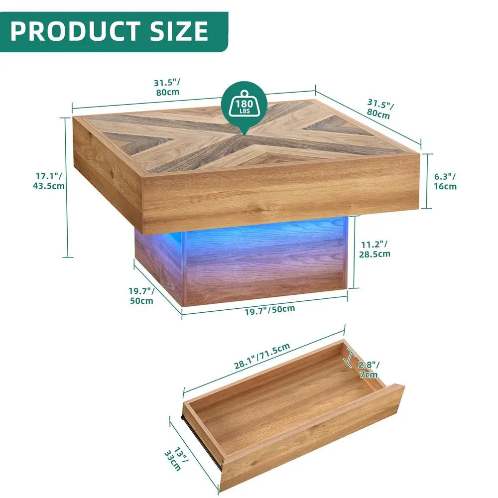 Square LED Coffee Table
