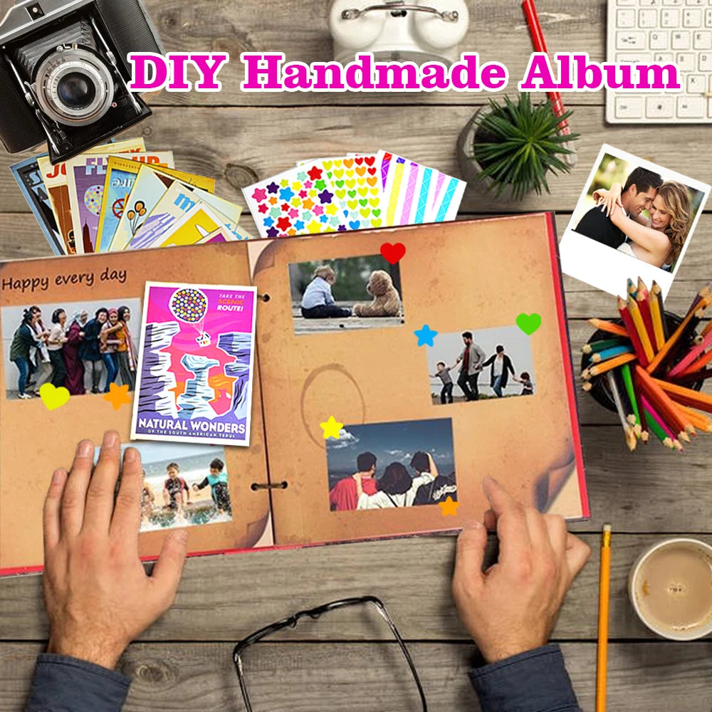 Vintage DIY Handmade Photo Album Scrapbook