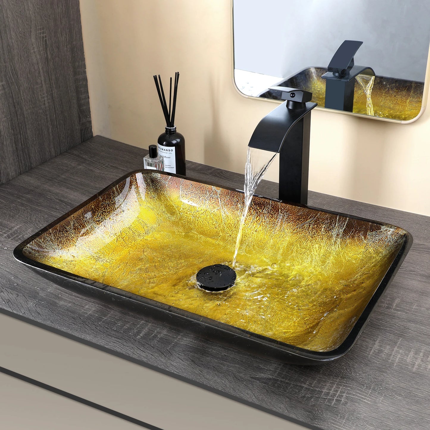 Big Tempered Glass Basin Sink