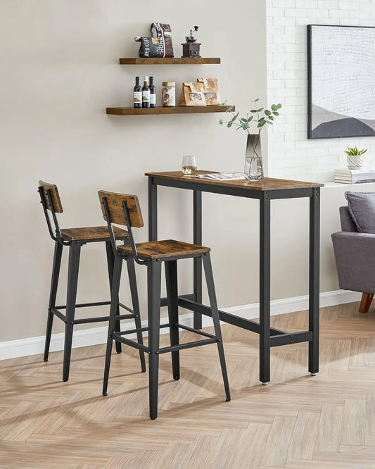 Rustic Brown & Ink Black Bar Stools