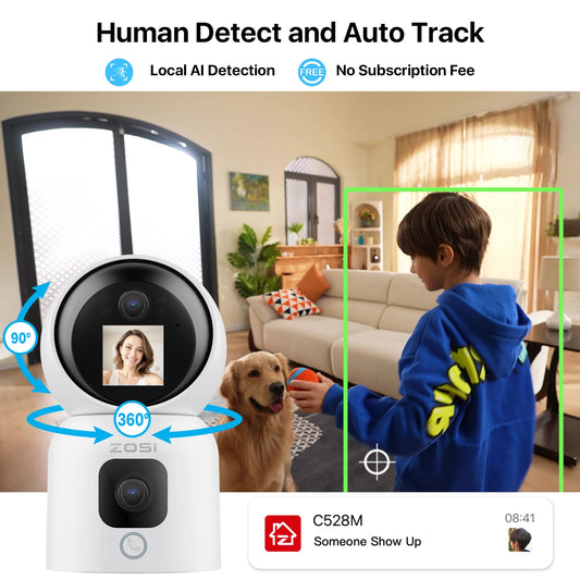 Dual-Lens Indoor Security Camera