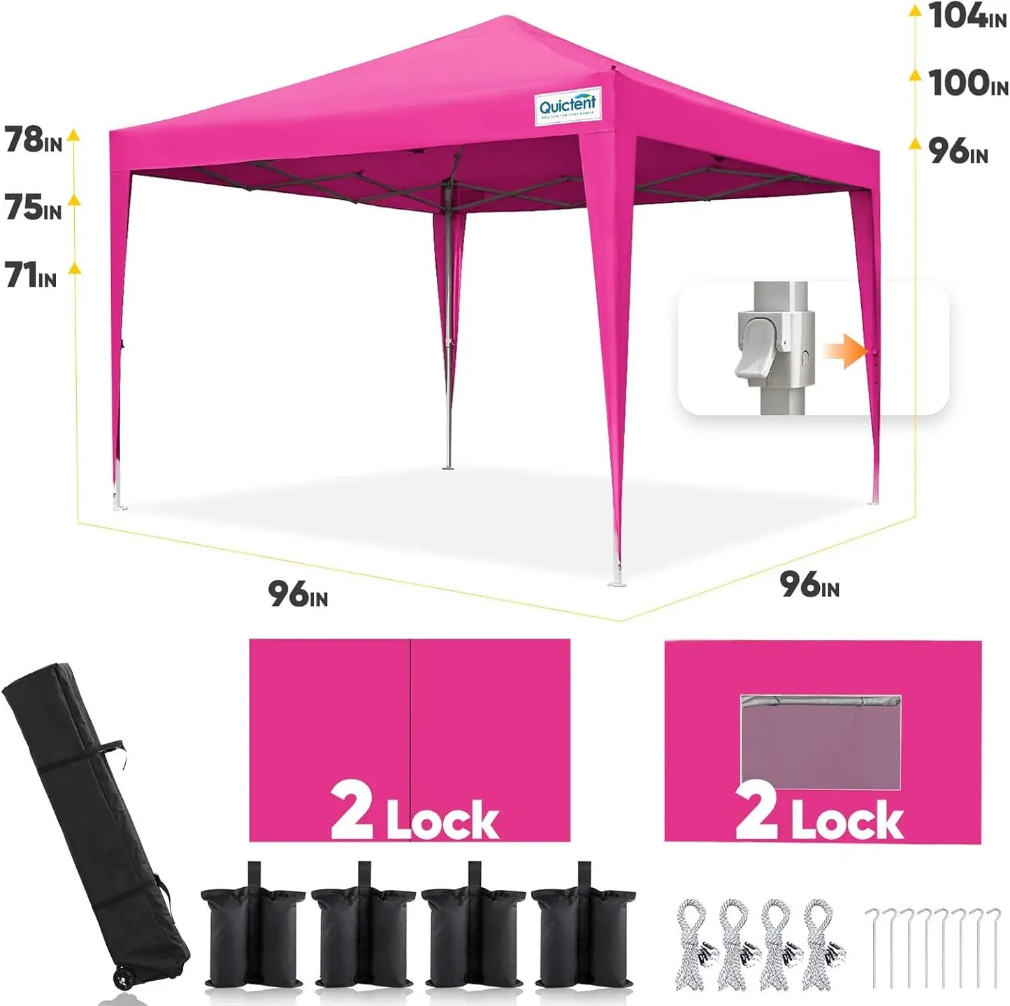 Privacy Pop up Canopy Tent with Sidewalls and Roll-up Ventilated Windows