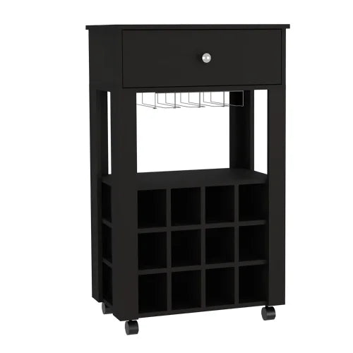 1-Drawer 12-Bottle Wine Cabinet Wenge