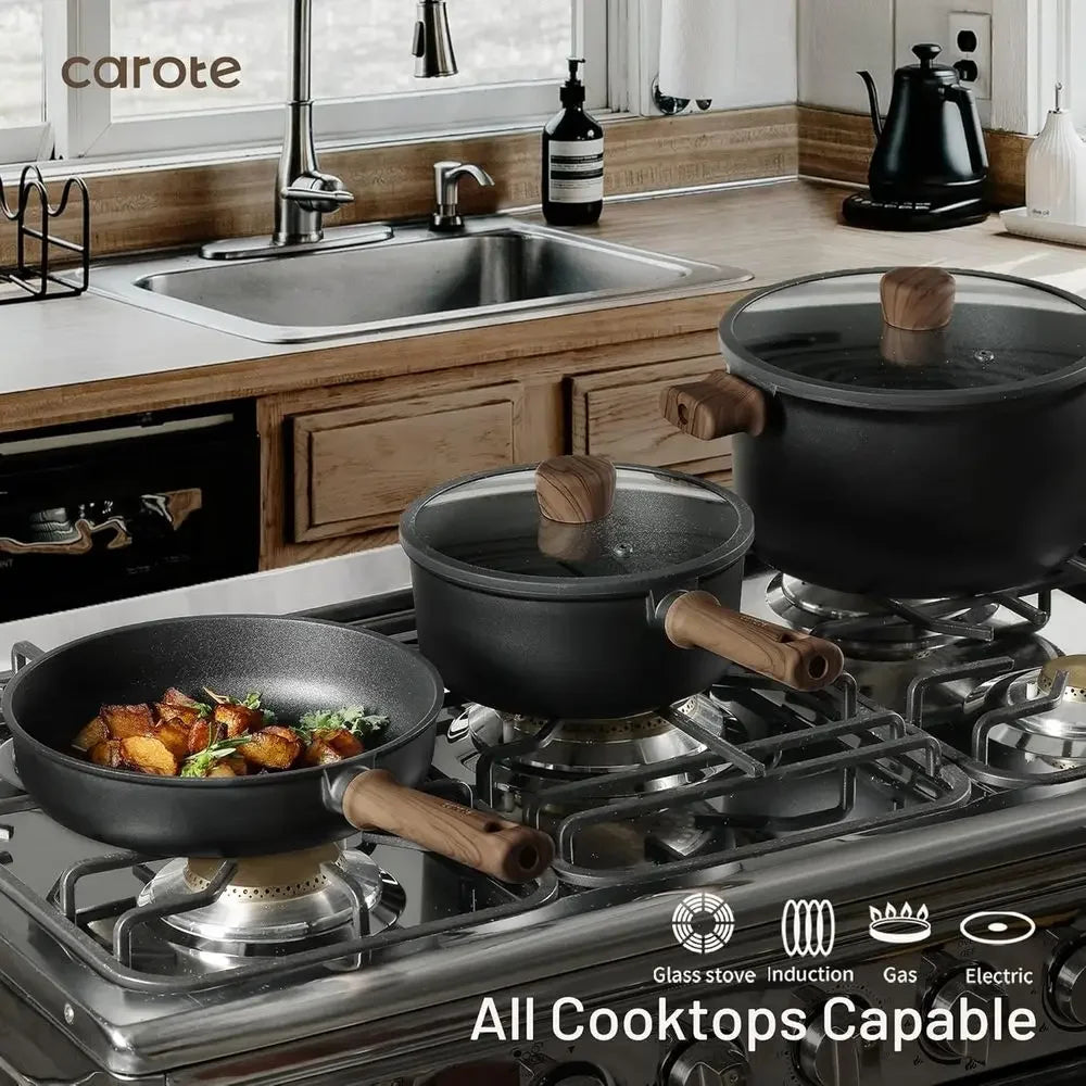 Nonstick Cookware Set with Induction-Ready Pots and Pans