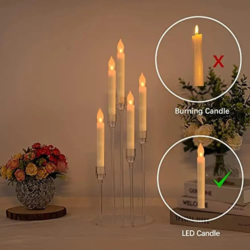 Acrylic 5 Arms Candle Holder Transparent