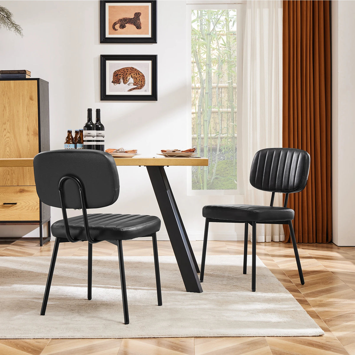 Ergonomic Lumbar Support PU Leather Foam Sponge Cushion Seat and Metal Legs