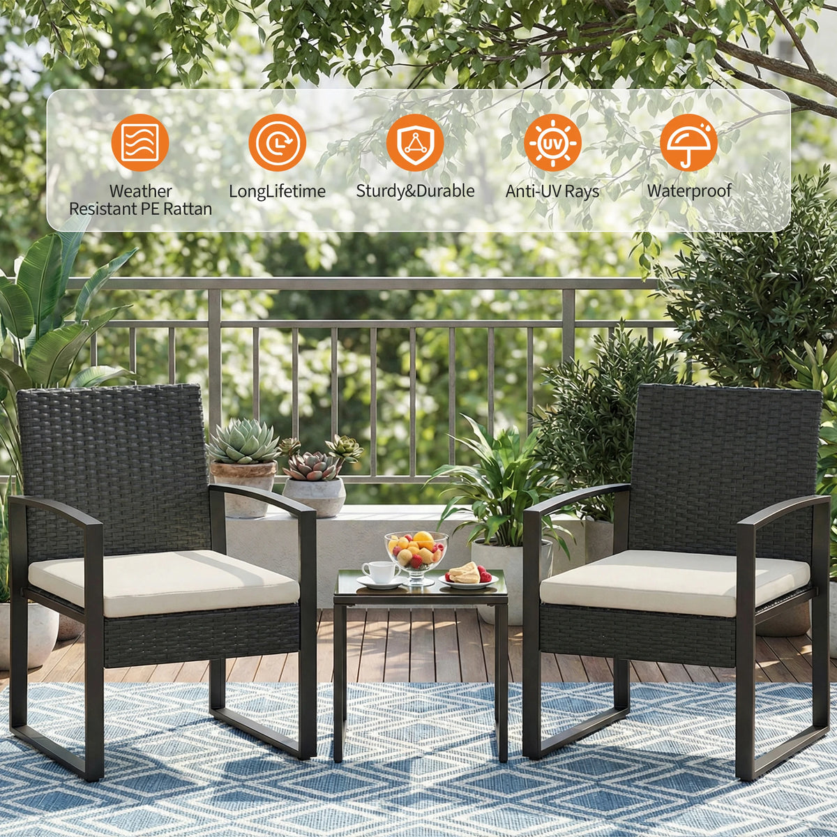 Weather Resistant Wicker Patio Furniture Set