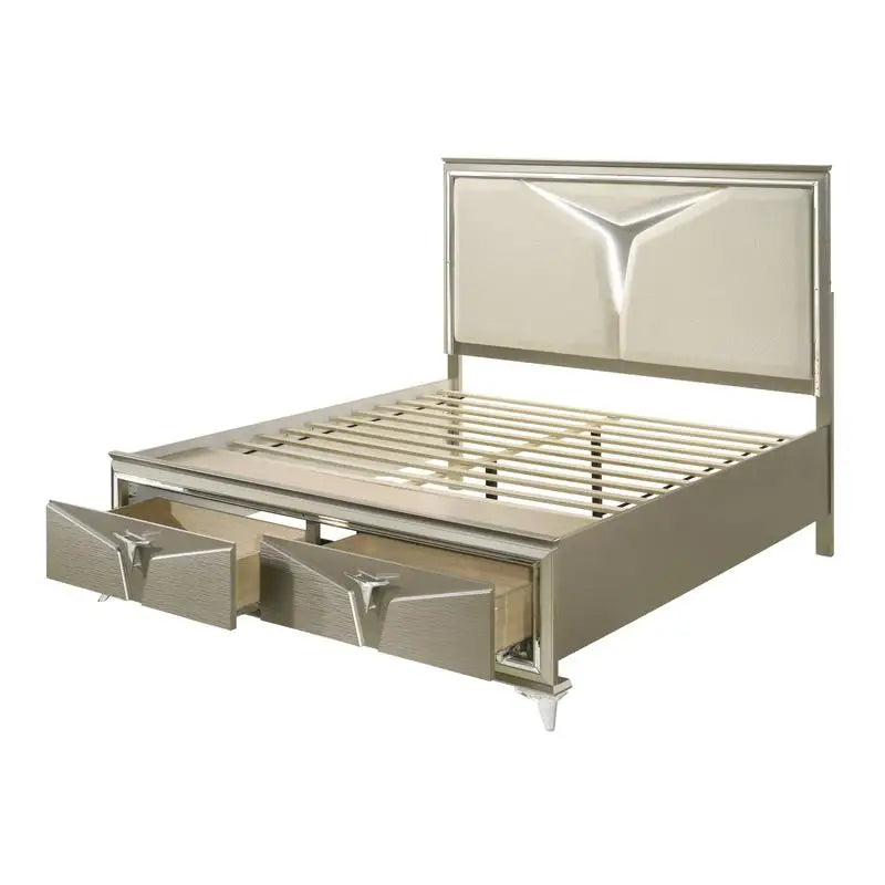 Modern Bedroom Set with LED Headboard & Wooden Frame