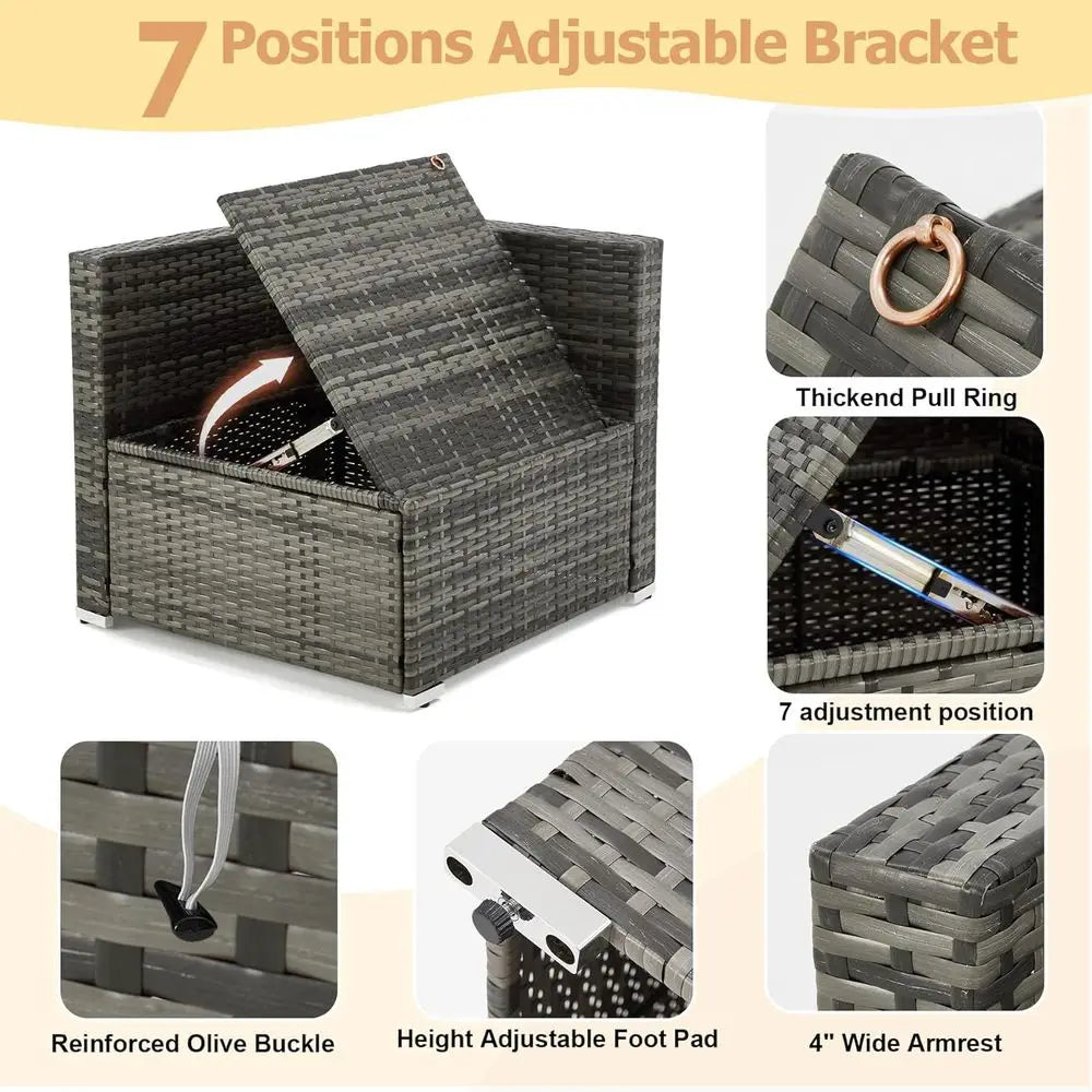 7-Piece Storage, Cushions, Pillows Furniture Set